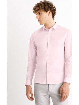 Celio Ανδρικό Πουκάμισο Μακρυμάνικο Masantal Pink