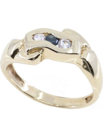 Δαχτυλίδι 14 Κ κίτρινος χρυσός ζαφείρι και zircon, 2374