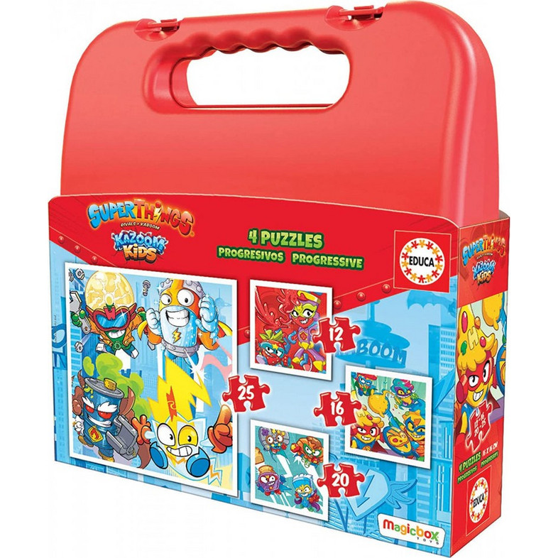 Παιδικό Puzzle Educa Superthings 12 + 16 + 20 + 25 Κομμάτια | BestPrice.gr