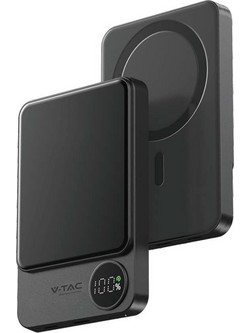 V-Tac Wireless Magsafe Power Bank 10000mAh 20W Dark Grey