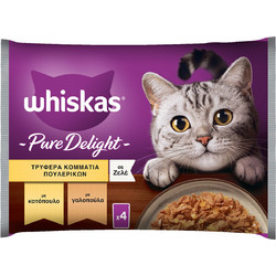 Whiskas Pure Delight Adult with Turkey & Chicken in Jelly 4x85gr