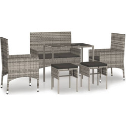 vidaXL Σετ Σαλόνι Κήπου Rattan 6τμχ Γκρι 319509