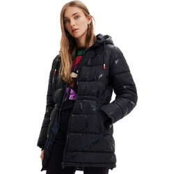 Desigual Aarhus Γυναικείο Μπουφάν Χειμωνιάτικο Puffer Μακρύ Μαύρο 22WWEW30-2000