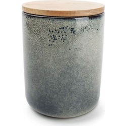 Δοχείο κουζίνας stoneware μπλε-πράσινο με ξύλινο καπάκι 1.1 λτ. Meridian