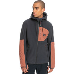 Quiksilver Down Time Up Ανδρική Ζακέτα Fleece με Κουκούλα και Φερμουάρ Ανθρακί EQYFT04616-KTA0