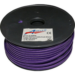 Adeleq Καλώδιο Κορδόνι Διακοσμητικό 2x0.50mm2 Τιμή Ανά Μέτρο Λιλά 9-025040