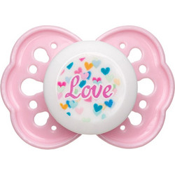 Honey Baby Ορθοδοντική Πιπίλα Σιλικόνης 6-18m Love Ροζ