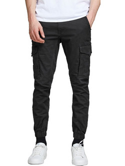 Jack & Jones Ανδρικό Παντελόνι Cargo Joggers Ελαστικό Slim Εφαρμογή Μαύρο 12139912
