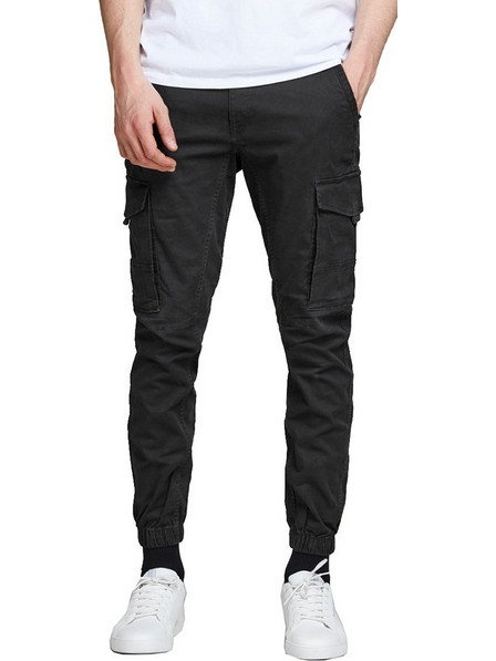 Jack & Jones Ανδρικό Παντελόνι Cargo Joggers Ελαστικό Slim Εφαρμογή Μαύρο 12139912