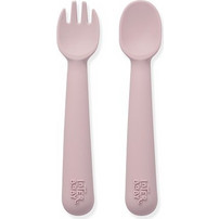 Interbaby Σετ Βρεφικό Πιρούνι & Κουτάλι Σιλικόνης 6m+ Pink 2τμχ