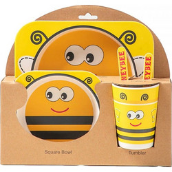 Babycloud Βρεφικό Σετ Φαγητού Bamboo Bee 5τμχ