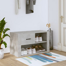 vidaXL Παπουτσοθήκη Σκαμπό Ξύλινη Γκρι Μ80xΠ35xΥ45cm 816756