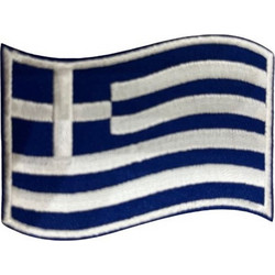 Σήμα ραφτό υφασμάτινο Ελληνική σημαία με κυμματισμό