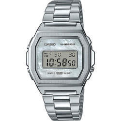 Casio Ψηφιακό Γυναικείο Ρολόι Χρονογράφος με Ασημί Μεταλλικό Μπρασελέ A-1000D-7EF