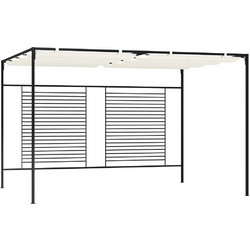 vidaXL Πέργκολα με Πτυσσόμενη Οροφή Κρεμ 3 x 4 x 2,3 μ. 180 γρ./μ