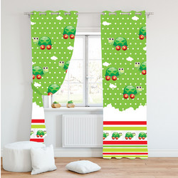 Mc Decor Παιδική Κουρτίνα με Τρουκς 140x280 Χελώνα