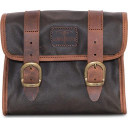 Longride, 'Mini' waxed cotton saddlebag. Khaki
