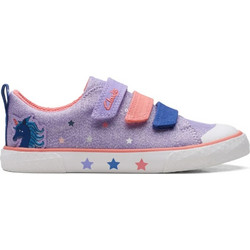 Clarks Foxing Play Παιδικά Sneakers Λιλά 26172656