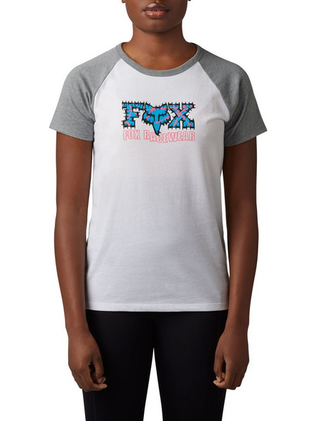 FOX BARB WIRE RAGLAN TEE WHITE
