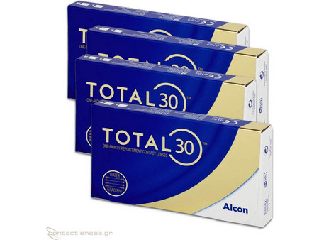Alcon Total 30 Μηνιαίοι Φακοί Επαφής Σιλικόνης Υδρογέλης με Φίλτρο UV 4τμχ
