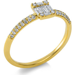 Diamond Group Μονόπετρο Δαχτυλίδι με Διαμάντια Brilliant από Κίτρινο Χρυσό 18 Καρατίων DDX536