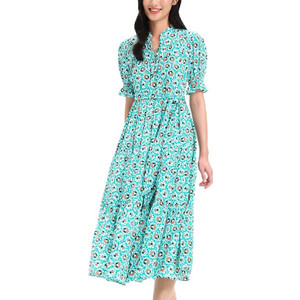Diane Von Furstenberg Kramer Midi Καλοκαιρινό Καθημερινό Φόρεμα Τιρκουάζ DVFDS1R031PSSTQ Diane Von Furstenberg Kramer Midi Καλοκαιρινό Καθημερινό Φόρεμα Τιρκουάζ DVFDS1R031PSSTQ