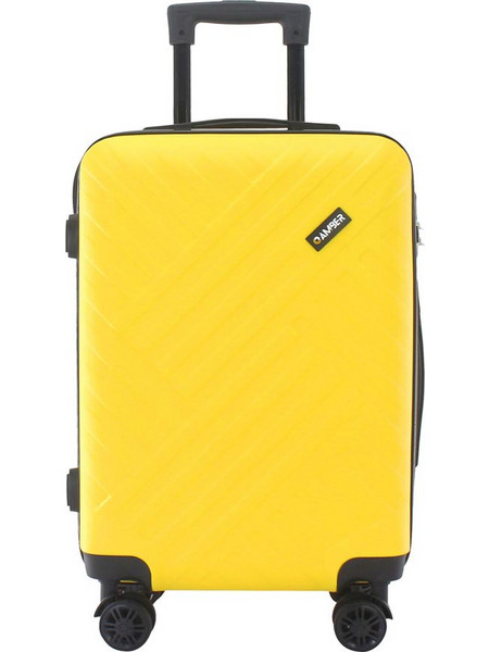 Amber AM1002 Βαλίτσα Μεσαία 65x45x27cm με 4 Ρόδες Κίτρινη