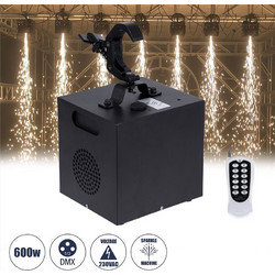 GloboStar Cold Sparkle Machine - Fountain Μηχανή Φλόγας 600W με Ασύρματο Χειριστήριο και Δυνατότητα Σύνδεσης με Κονσόλα Φωτισμού