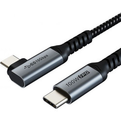 CABLETIME καλώδιο USB Type-C C160, USB 3.2, PD 100W, γωνιακό, 1m, μαύρο 5210131038048