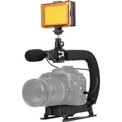 Puluz Steadycam U-Grip PKT3013 Gimbal / Stabilizer με Φωτισμό LED για SLR Cameras / DV Camera