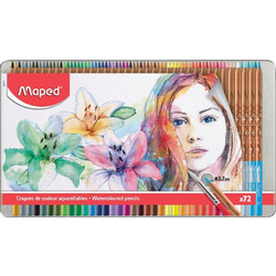 Maped Aquarella Artist Κασετίνα Ξυλομπογιές Ακουαρέλας Σετ 72τμχ