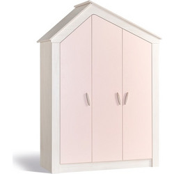 RAVENNA Παιδική Ντουλάπα Pink House Τρίφυλλη 2171 150 x 58 x 208