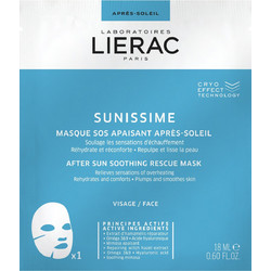 Lierac Sunissime After Sun Soothing Rescue Sheet Μάσκα Προσώπου για Αντιγήρανση & Καταπράυνση με Υαλουρονικό 18ml