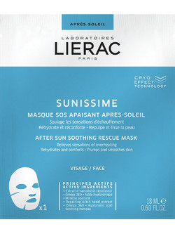 Lierac Sunissime After Sun Soothing Rescue Sheet Μάσκα Προσώπου για Αντιγήρανση & Καταπράυνση με Υαλουρονικό 18ml