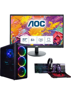 Vengeance Aero-O69 (Ryzen 5-5600G/8GB/240GB SSD/Radeon Graphics/FreeDos) + AOC 21.5 E2270SWDN