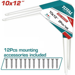 TOTAL ΓΩΝΙΑ ΡΑΦΙΩΝ ΛΕΥΚΗ 25 Χ 30cm 2ΤΕΜ (TSB11012)