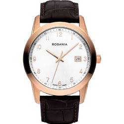 Rodania Celso Swiss Quartz Ανδρικό Ρολόι με Μαύρο Δερμάτινο Λουράκι 2510433