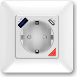Tuya Πρίζα Τοίχου Smart WiFi Wall Plug 16A With USB A and USB C Ports