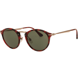 Persol PO3166S 1100/31 Ανδρικά Γυαλιά Ηλίου Στρογγυλά Μεταλλικά Κόκκινα με Πράσινο Polarized Φακό