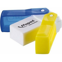 Maped Γόμα για Μολύβι με Κάλυμμα Μπλε/Κίτρινο