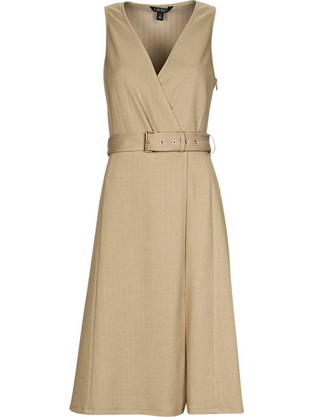 Lauren Ralph Lauren Midi Καλοκαιρινό Καθημερινό Φόρεμα Μπεζ 250902961002