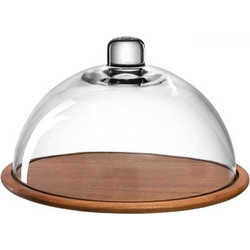 Τουρτιέρα Με Καπάκι Cucina 018519L Φ28cm Clear-Natural Leonardo Ξύλο,Γυαλί