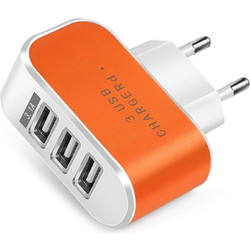 ΑΝΤΑΠΤΟΡΑΣ ΦΟΡΤΙΣΤΗ 3 ΘΕΣΕΩΝ USB ΠΟΡΤΟΚΑΛΙ GloboStar ΥΥ-5