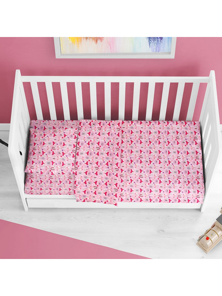 Dimcol Fox 525 Σετ Βρεφικά Σεντόνια Κούνιας 120x160 Pink