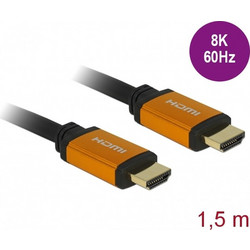 DeLOCK Καλώδιο HDMI 2.1 HDMI Male to HDMI Male 1.5m Black 85728