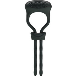 Pretty Love Curitis Cock Ring Ρυθμιζόμενο Ελαστικό Δαχτυλίδι Πέους & Όρχεων Σιλικόνης με Δόνηση Μαύρο
