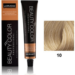 Lorvenn Beauty Color 10 Ξανθό Πολύ Πολύ Ανοιχτό Μόνιμη Βαφή Μαλλιών 70ml