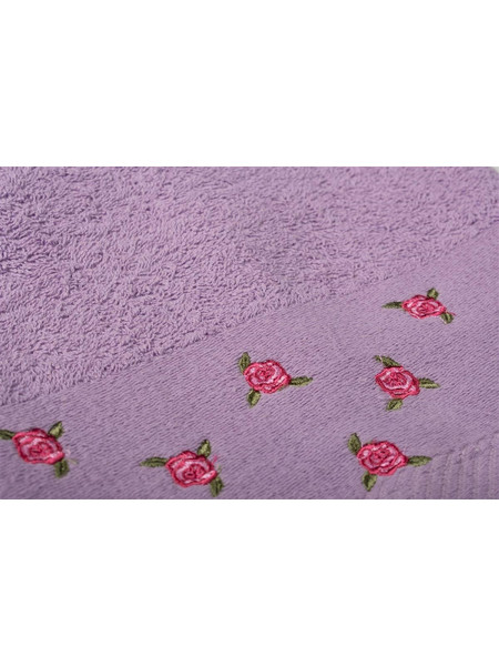 DIMCOL ΠΕΤΣΕΤΑ ΠΡΟΣΩΠΟΥ ΜΕ ΚΕΝΤΗΜΑ ΑΝΘΑΚΙ 450 GSM 50x90CM 100% COTTON ΜΩΒ 33140944001
