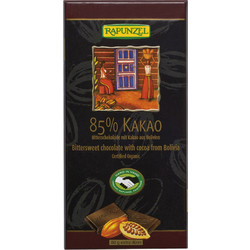 Σοκολάτα Μαύρη 85% Κακάο Vegan 80g Rapunzel ΒΙΟ