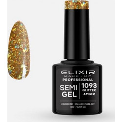 Elixir Semigel 1093 Amber Glitter Ημιμόνιμο Βερνίκι Νυχιών 8ml